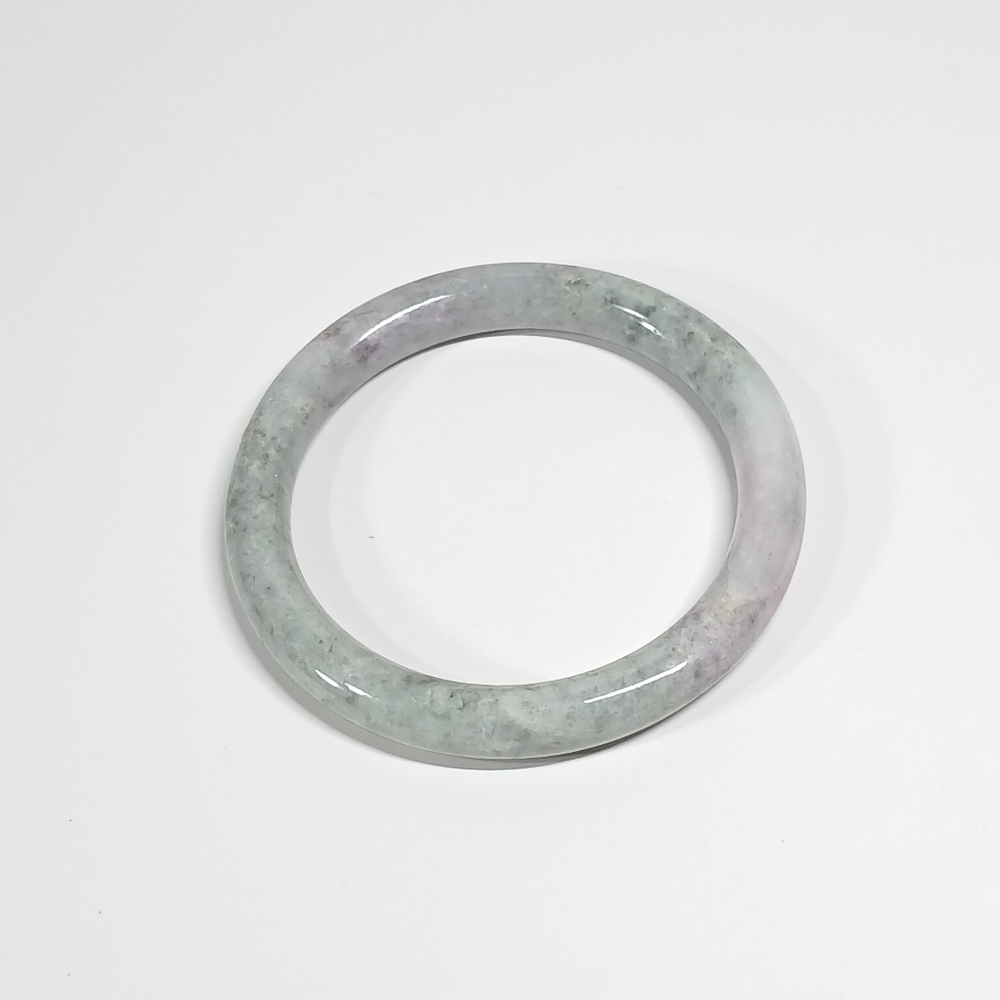 Lavender-Green Grey Jadeite Bangle 64mm Inner 69.7g